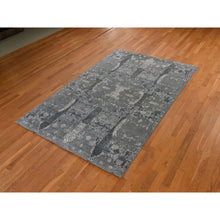 Load image into Gallery viewer, 6&#39;1&quot;x9&#39;2&quot; Sonic Gray, Jewelry Design, Soft To The Touch, Wool And Silk, Hand Knotted, Modern, Oriental Rug FWR470346