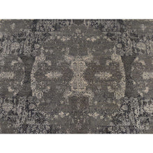 Load image into Gallery viewer, 6&#39;1&quot;x9&#39;2&quot; Sonic Gray, Jewelry Design, Soft To The Touch, Wool And Silk, Hand Knotted, Modern, Oriental Rug FWR470346