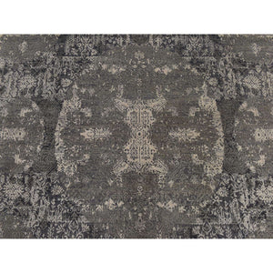 6'1"x9'2" Sonic Gray, Jewelry Design, Soft To The Touch, Wool And Silk, Hand Knotted, Modern, Oriental Rug FWR470346