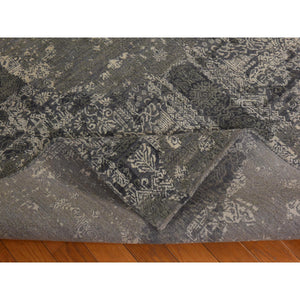 6'1"x9'2" Sonic Gray, Jewelry Design, Soft To The Touch, Wool And Silk, Hand Knotted, Modern, Oriental Rug FWR470346