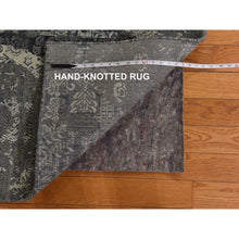 Load image into Gallery viewer, 6&#39;1&quot;x9&#39;2&quot; Sonic Gray, Jewelry Design, Soft To The Touch, Wool And Silk, Hand Knotted, Modern, Oriental Rug FWR470346