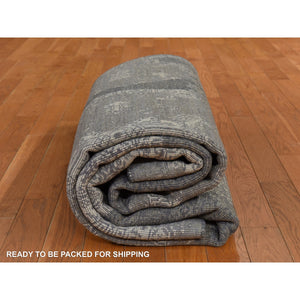 6'1"x9'2" Sonic Gray, Jewelry Design, Soft To The Touch, Wool And Silk, Hand Knotted, Modern, Oriental Rug FWR470346