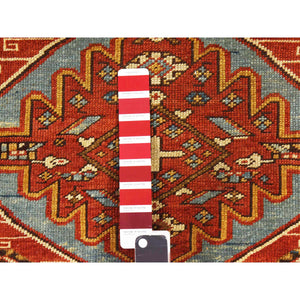3'10"x5'7" Crimson Red, Antique Caucasian Kazak With Geometric Design, Good Condition, Clean, Sides And Ends Professionally Secured, 100% Wool, Hand Knotted, Oriental Rug FWR470364