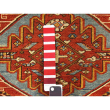 Load image into Gallery viewer, 3&#39;10&quot;x5&#39;7&quot; Crimson Red, Antique Caucasian Kazak With Geometric Design, Good Condition, Clean, Sides And Ends Professionally Secured, 100% Wool, Hand Knotted, Oriental Rug FWR470364