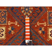 Load image into Gallery viewer, 4&#39;3&quot;x6&#39;3&quot; Prismatic Red, Antique Caucasian Kazak With Geometric Design, Good Condition, Hand Knotted, Clean, Sides And Ends Professionally Secured, 100% Wool, Oriental Rug FWR470370