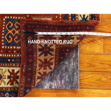 Load image into Gallery viewer, 4&#39;3&quot;x6&#39;3&quot; Prismatic Red, Antique Caucasian Kazak With Geometric Design, Good Condition, Hand Knotted, Clean, Sides And Ends Professionally Secured, 100% Wool, Oriental Rug FWR470370