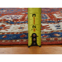 Load image into Gallery viewer, 4&#39;3&quot;x6&#39;3&quot; Prismatic Red, Antique Caucasian Kazak With Geometric Design, Good Condition, Hand Knotted, Clean, Sides And Ends Professionally Secured, 100% Wool, Oriental Rug FWR470370