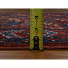 Load image into Gallery viewer, 3&#39;6&quot;x5&#39;1&quot; Scarlet Red, Afghan Ersari With Elephant Feet Design, 100% Wool, Hand Knotted, Oriental Rug FWR470376