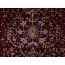 Load image into Gallery viewer, 3&#39;x5&#39;1&quot; Currant Red, Floral Design, Wool And Silk, Tone On Tone, Hand Knotted, Oriental Rug FWR470382