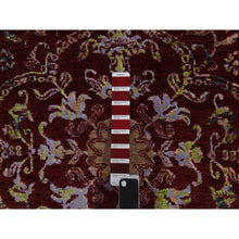 Load image into Gallery viewer, 3&#39;x5&#39;1&quot; Currant Red, Floral Design, Wool And Silk, Tone On Tone, Hand Knotted, Oriental Rug FWR470382