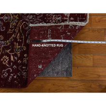 Load image into Gallery viewer, 3&#39;x5&#39;1&quot; Currant Red, Floral Design, Wool And Silk, Tone On Tone, Hand Knotted, Oriental Rug FWR470382