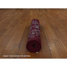 Load image into Gallery viewer, 3&#39;x5&#39;1&quot; Currant Red, Floral Design, Wool And Silk, Tone On Tone, Hand Knotted, Oriental Rug FWR470382