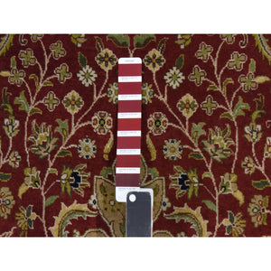 3'x5' Ruby Red, Kashan Design, Fine, 250 Kpsi, Hand Spun New Zealand Wool, Hand Knotted, Oriental Rug FWR470388