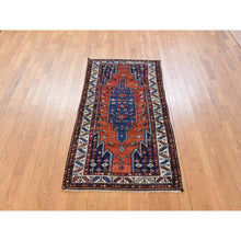 Load image into Gallery viewer, 3&#39;3&quot;x6&#39;3&quot; Spicy Orange, Antique Persian Mazlagan, Full Pile, Clean, Excellent Condition, Sides and Ends Professionally Secured, 100% Wool, Hand Knotted, Oriental Rug FWR470406