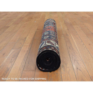 3'3"x6'6" Brown Stone, Old Persian Baluch With Distinct Abrash, Cropped Thin, Evenly Worn Pure Wool Hand Knotted, Sheared Low Distressed Look, Excellent Condition, Clean with Sides and Ends Professionally Secured, Oriental Rug FWR516426