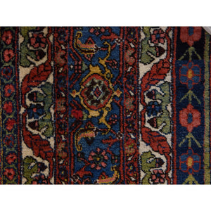 13'6"x19'2" Copper Red, Antique Persian Bidjar, Open Field Anchor Medallion Design, Good Condition, Clean, Abrush, Sides and Ends Professionally Secured, 100% Wool, Hand Knotted, XL, Oversized, Oriental Rug FWR470472