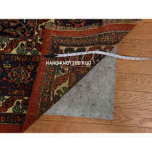 Load image into Gallery viewer, 13&#39;6&quot;x19&#39;2&quot; Copper Red, Antique Persian Bidjar, Open Field Anchor Medallion Design, Good Condition, Clean, Abrush, Sides and Ends Professionally Secured, 100% Wool, Hand Knotted, XL, Oversized, Oriental Rug FWR470472