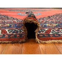 Load image into Gallery viewer, 13&#39;6&quot;x19&#39;2&quot; Copper Red, Antique Persian Bidjar, Open Field Anchor Medallion Design, Good Condition, Clean, Abrush, Sides and Ends Professionally Secured, 100% Wool, Hand Knotted, XL, Oversized, Oriental Rug FWR470472