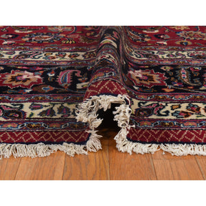 9'9"x12'10" Jazzy Red, Persian Meshad, All Over Design, Good Condition, Clean, Full Pile, 100% Wool, Hand Knotted, Oriental Rug FWR470478