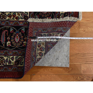 9'9"x12'10" Jazzy Red, Persian Meshad, All Over Design, Good Condition, Clean, Full Pile, 100% Wool, Hand Knotted, Oriental Rug FWR470478