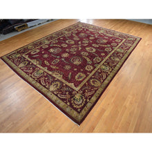 Load image into Gallery viewer, 11&#39;10&quot;x15&#39;4&quot; Wine Red, Double Knot Jaipur, All Over Design, Thick, Dense and Plush, 100% Wool, Hand Knotted, Oversized, Oriental Rug FWR470484