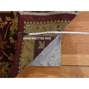 11'10"x15'4" Wine Red, Double Knot Jaipur, All Over Design, Thick, Dense and Plush, 100% Wool, Hand Knotted, Oversized, Oriental Rug FWR470484