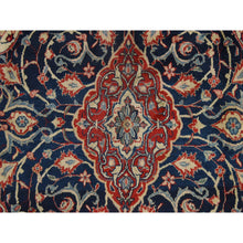 Load image into Gallery viewer, 9&#39;2&quot;x12&#39;1&quot; Navy Blue, Vintage Persian Sarouk Mahal, Medallion Design, Clean, Soft With Full Even Pile, 100% Wool, Hand Knotted, Oriental Rug FWR470490