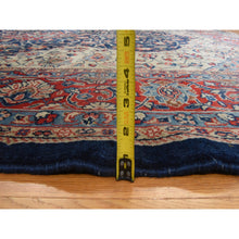 Load image into Gallery viewer, 9&#39;2&quot;x12&#39;1&quot; Navy Blue, Vintage Persian Sarouk Mahal, Medallion Design, Clean, Soft With Full Even Pile, 100% Wool, Hand Knotted, Oriental Rug FWR470490
