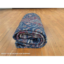 Load image into Gallery viewer, 9&#39;2&quot;x12&#39;1&quot; Navy Blue, Vintage Persian Sarouk Mahal, Medallion Design, Clean, Soft with Full Even Pile, 100% Wool, Hand Knotted, Oriental Rug FWR470490
