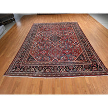 Load image into Gallery viewer, 10&#39;7&quot;x13&#39;7&quot; Scarlet Red, Vintage Persian Mahal, Medallion Design, Clean, Soft, Evenly Worn, 100% Wool, Hand Knotted, Oriental Rug FWR470496