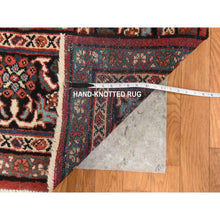 Load image into Gallery viewer, 10&#39;7&quot;x13&#39;7&quot; Scarlet Red, Vintage Persian Mahal, Medallion Design, Clean, Soft, Evenly Worn, 100% Wool, Hand Knotted, Oriental Rug FWR470496