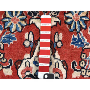 9'9"x13' Salsa Red, Vintage Persian Mahal, Clean, Soft, Full Pile, 100% Wool, Hand Knotted, Oriental Rug FWR470526