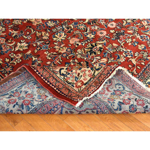 9'9"x13' Salsa Red, Vintage Persian Mahal, Clean, Soft, Full Pile, 100% Wool, Hand Knotted, Oriental Rug FWR470526