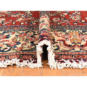 9'9"x13' Salsa Red, Vintage Persian Mahal, Clean, Soft, Full Pile, 100% Wool, Hand Knotted, Oriental Rug FWR470526