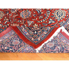 Load image into Gallery viewer, 9&#39;9&quot;x13&#39;1&quot; Salsa Red, Semi Antique Persian Sarouk Mahal, Full Pile, Good Condition And Clean, 100% Wool, Hand Knotted, Oriental Rug FWR470532