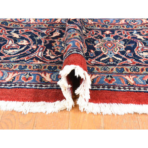 9'9"x13'1" Salsa Red, Semi Antique Persian Sarouk Mahal, Full Pile, Good Condition And Clean, 100% Wool, Hand Knotted, Oriental Rug FWR470532