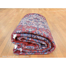 Load image into Gallery viewer, 9&#39;9&quot;x13&#39;1&quot; Salsa Red, Semi Antique Persian Sarouk Mahal, Full Pile, Good Condition And Clean, 100% Wool, Hand Knotted, Oriental Rug FWR470532