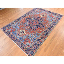 Load image into Gallery viewer, 7&#39;2&quot;x10&#39; Clay Red, Antique Persian Heriz With Light Blue Corners, Even Wear, Good Condition And Clean, 100% Wool, Hand Knotted, Oriental Rug FWR470538