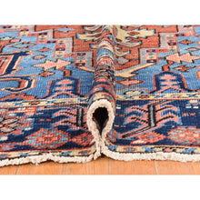 Load image into Gallery viewer, 7&#39;2&quot;x10&#39; Clay Red, Antique Persian Heriz With Light Blue Corners, Even Wear, Good Condition And Clean, 100% Wool, Hand Knotted, Oriental Rug FWR470538