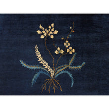 Load image into Gallery viewer, 9&#39;2&quot;x11&#39;2&quot; Midnight Blue, Antique Chinese Nichols Art Deco, Full Pile, Good Condition And Clean, 100% Wool, Hand Knotted, Oriental Rug FWR470556