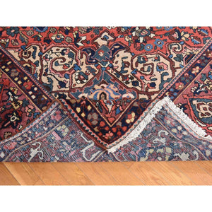 10'x12'4" Coral Red, Semi Antique Persian Bakhtiar, Full Pile, Good Condition And Clean, 100% Wool, Hand Knotted, Oriental Rug FWR470568