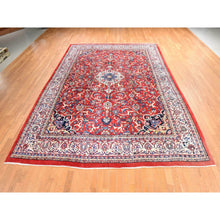 Load image into Gallery viewer, 10&#39;x13&#39;10&quot; Scarlet Red, Semi Antique Persian Sarouk Mahal, Full Pile, Good Condition and Clean, 100% Wool, Hand Knotted, Oriental Rug FWR470580