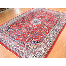Load image into Gallery viewer, 10&#39;x13&#39;10&quot; Scarlet Red, Semi Antique Persian Sarouk Mahal, Full Pile, Good Condition and Clean, 100% Wool, Hand Knotted, Oriental Rug FWR470580