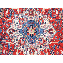 Load image into Gallery viewer, 10&#39;x13&#39;10&quot; Scarlet Red, Semi Antique Persian Sarouk Mahal, Full Pile, Good Condition and Clean, 100% Wool, Hand Knotted, Oriental Rug FWR470580