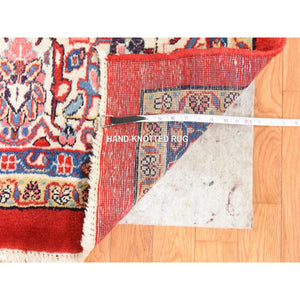 10'x13'10" Scarlet Red, Semi Antique Persian Sarouk Mahal, Full Pile, Good Condition and Clean, 100% Wool, Hand Knotted, Oriental Rug FWR470580
