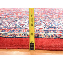 Load image into Gallery viewer, 10&#39;x13&#39;10&quot; Scarlet Red, Semi Antique Persian Sarouk Mahal, Full Pile, Good Condition and Clean, 100% Wool, Hand Knotted, Oriental Rug FWR470580