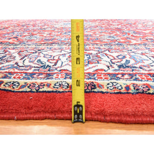 10'x13'10" Scarlet Red, Semi Antique Persian Sarouk Mahal, Full Pile, Good Condition and Clean, 100% Wool, Hand Knotted, Oriental Rug FWR470580