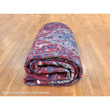Load image into Gallery viewer, 10&#39;x13&#39;10&quot; Scarlet Red, Semi Antique Persian Sarouk Mahal, Full Pile, Good Condition and Clean, 100% Wool, Hand Knotted, Oriental Rug FWR470580