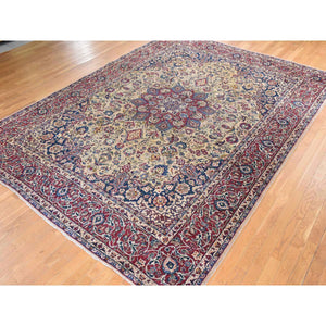 9'7"x12'8" Burlywood Brown, Semi Antique Persian Tabriz, Good Condition, Clean, Full Pile, Medallion Design, 100% Wool, Hand Knotted, Oriental Rug FWR470604