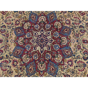 9'7"x12'8" Burlywood Brown, Semi Antique Persian Tabriz, Good Condition, Clean, Full Pile, Medallion Design, 100% Wool, Hand Knotted, Oriental Rug FWR470604